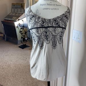 Language of Love Taupe Black Adjustable Tank S